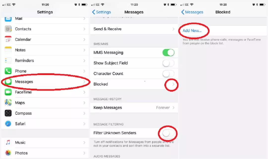 Как на iPhone заблокировать SMS? 