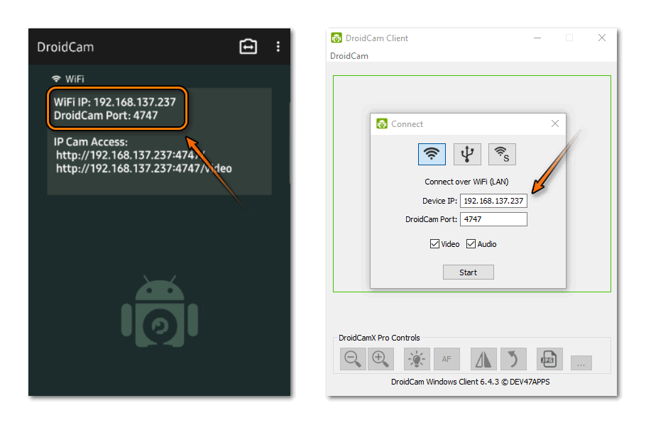 Как подключить DroidCam через USB? 