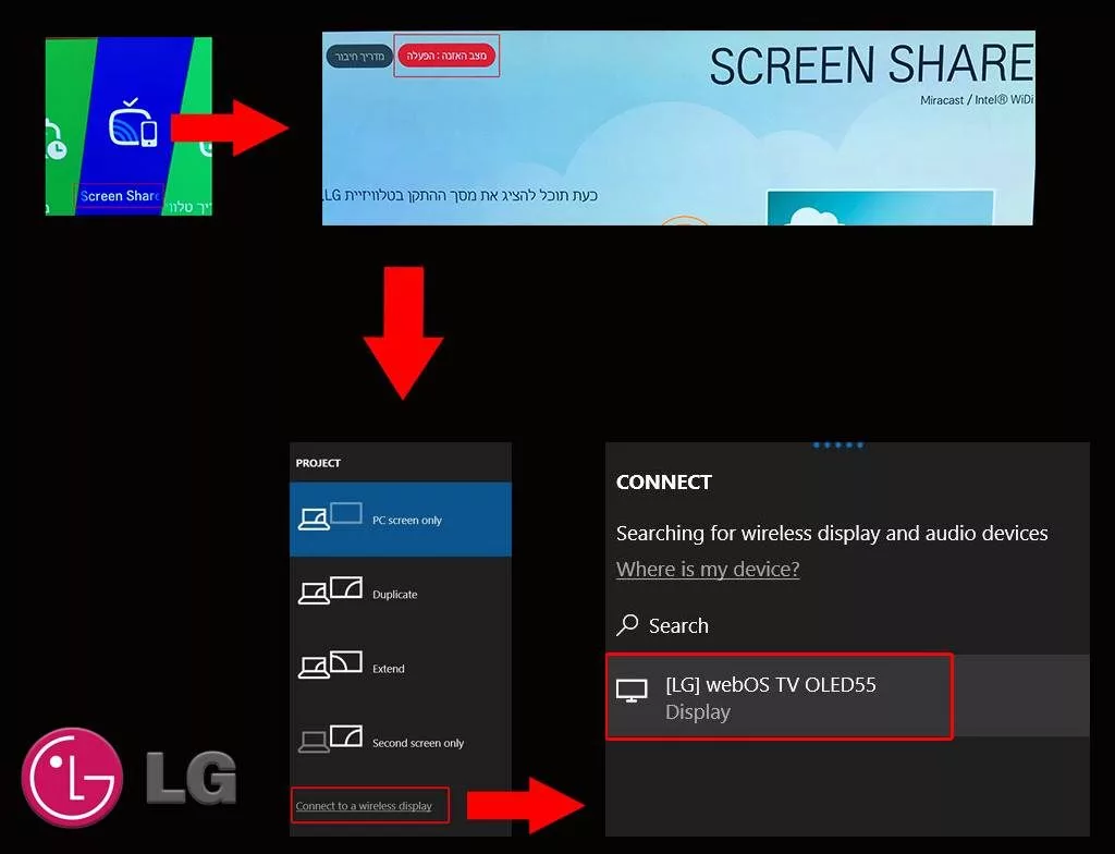 Как подключить телефон к Screen Share LG? 