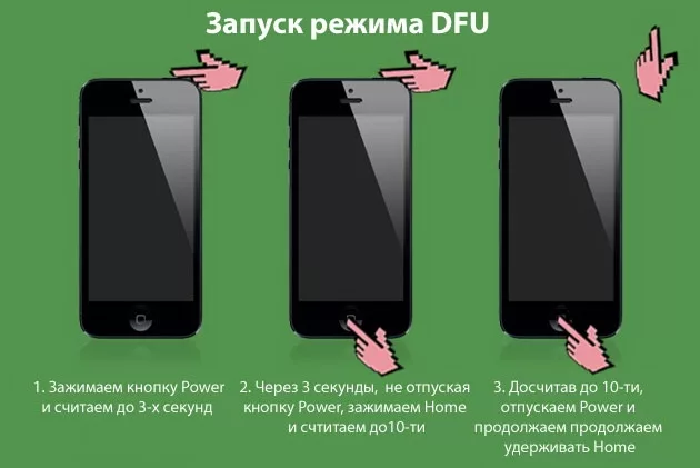 Как войти в DFU mode на iPhone 5s? 