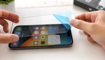 наклейка защитного стекла на смартфон процесс установки