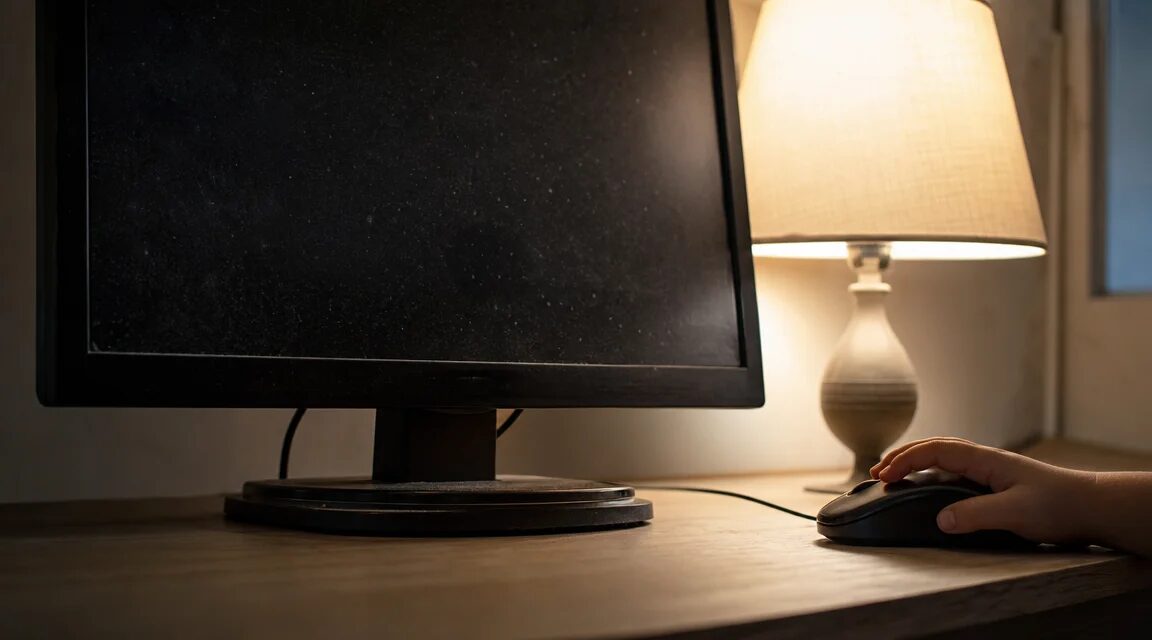 выключенный монитор компьютера после блокировки игры