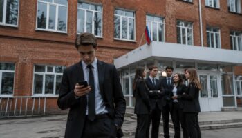 Грустные выпускники на крыльце техникума