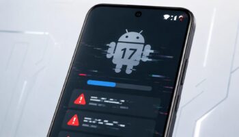 Смартфон Google Pixel с ошибками на экране после обновления Android 17