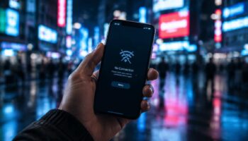 Смартфон с ошибкой сети