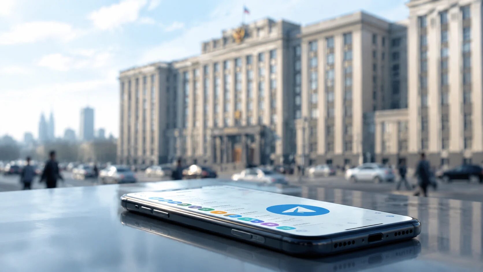 Смартфон с Telegram и Госдума.