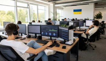 Офис украинского колл-центра с молодежью