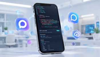 Экран смартфона с кодом