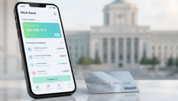 Смартфон и карта Мир