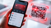 Смартфон и поддельный QR-код