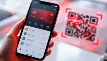 Смартфон и поддельный QR-код