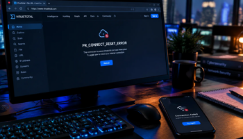 Ошибка соединения с VirusTotal на экране монитора