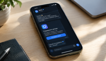 Смартфон с интерфейсом донатов