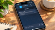Смартфон c опасной ссылкой в мессенджере Telegram