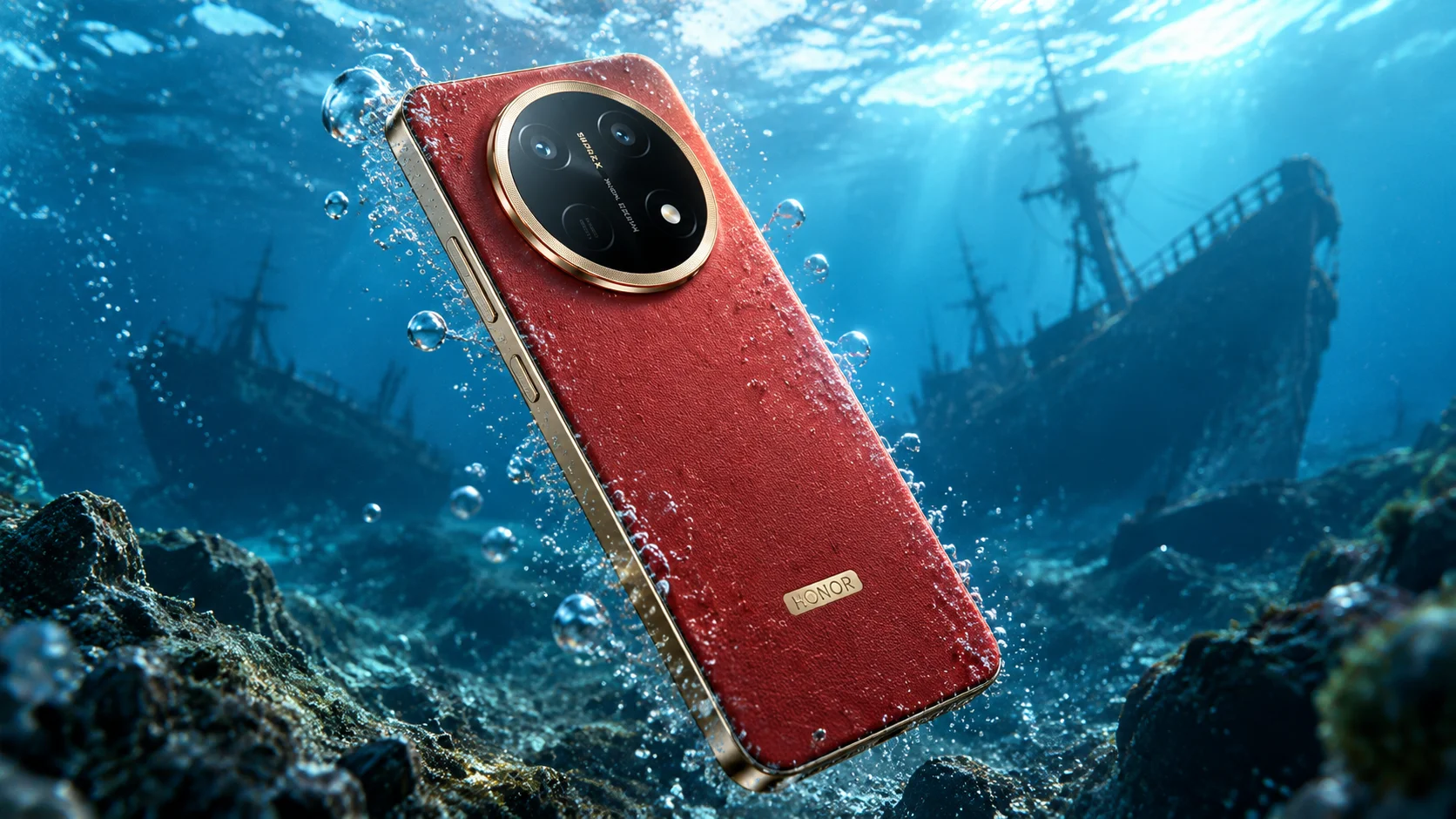 Смартфон HONOR X9e Pro под водой