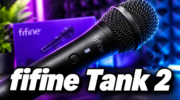 Динамический гибридный микрофон Fifine Tank 2 с USB и XLR на настольной подставке