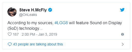 LG G8 может быть запущен на MWC 2019